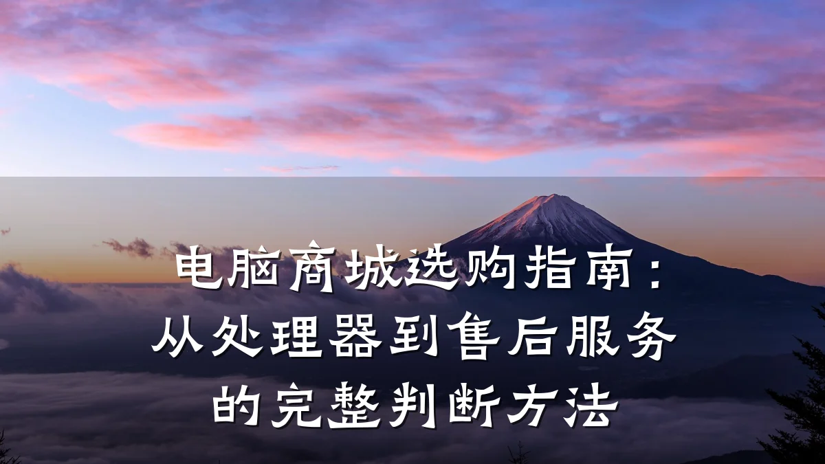 电脑商城选购指南:从处理器到售后服务的完整判断方法