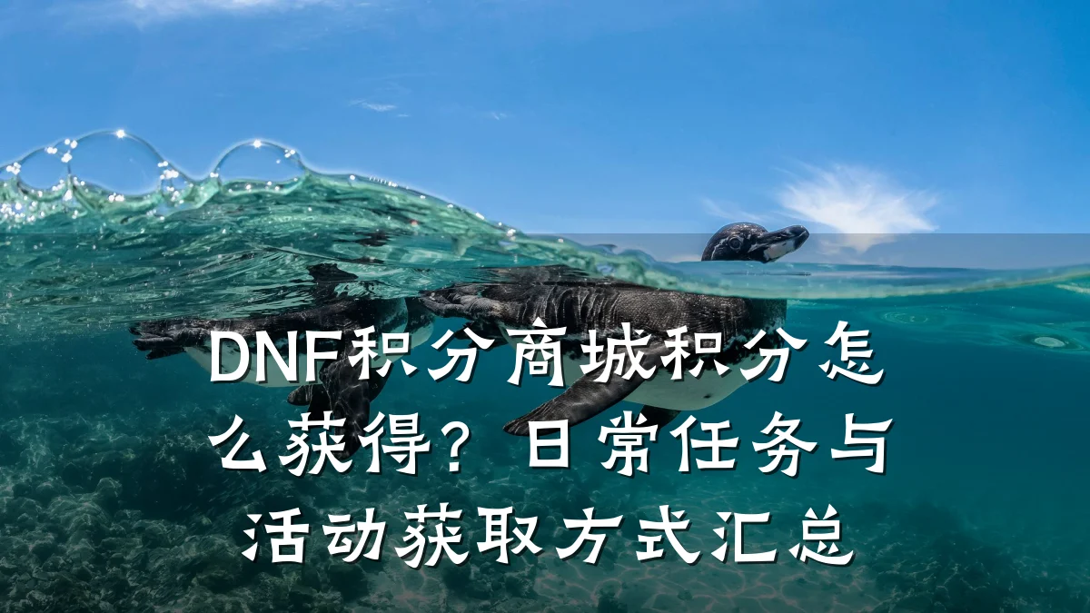 DNF积分商城积分怎么获得？日常任务与活动获取方式汇总