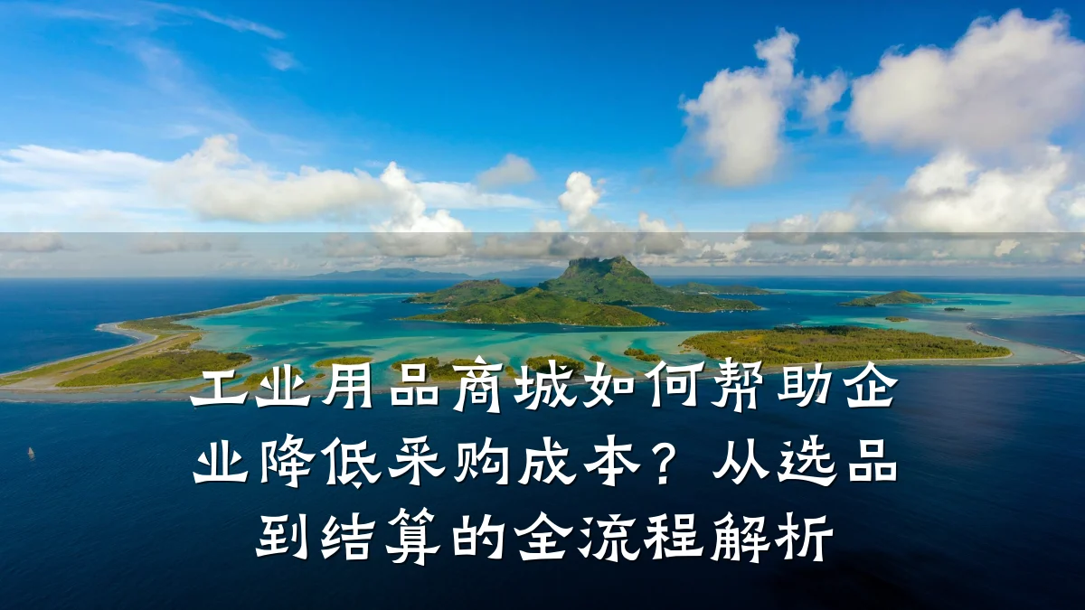 工业用品商城如何帮助企业降低采购成本?从选品到结算的全流程解析