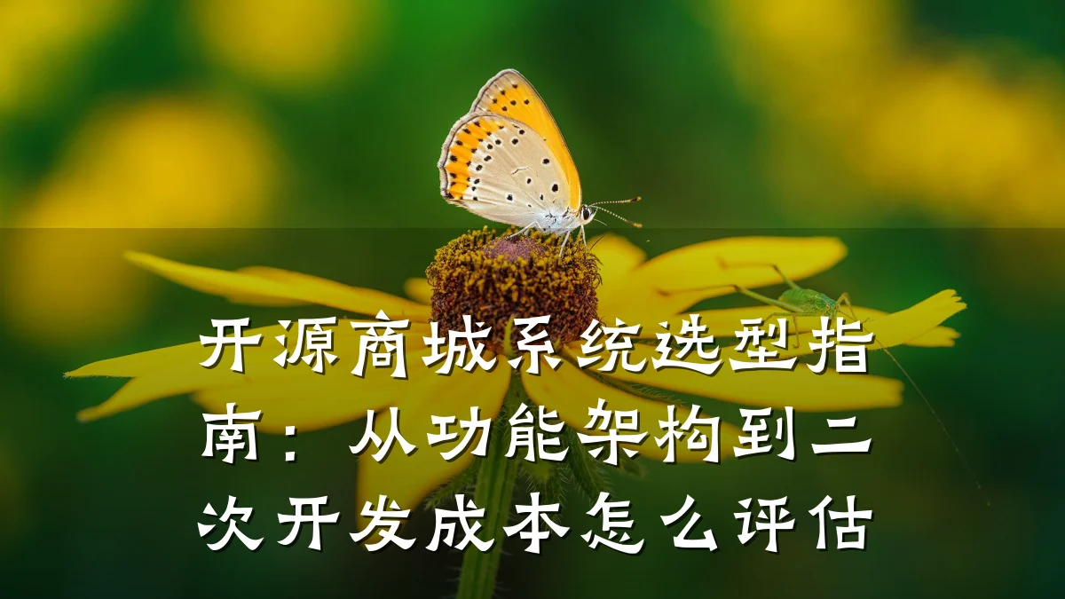 开源商城系统选型指南:从功能架构到二次开发成本怎么评估