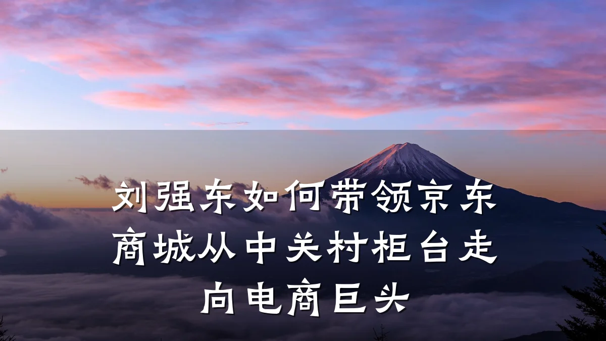 刘强东如何带领京东商城从中关村柜台走向电商巨头
