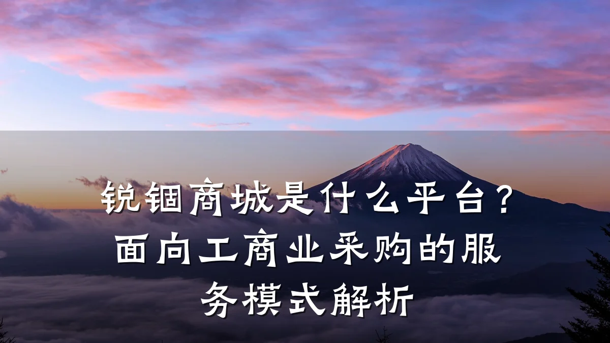 锐锢商城是什么平台？面向工商业采购的服务模式解析
