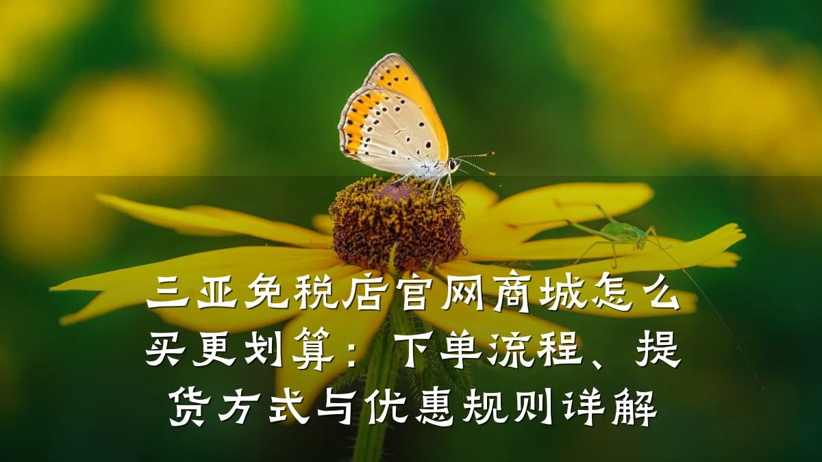 三亚免税店官网商城怎么买更划算：下单流程、提货方式与优惠规则详解