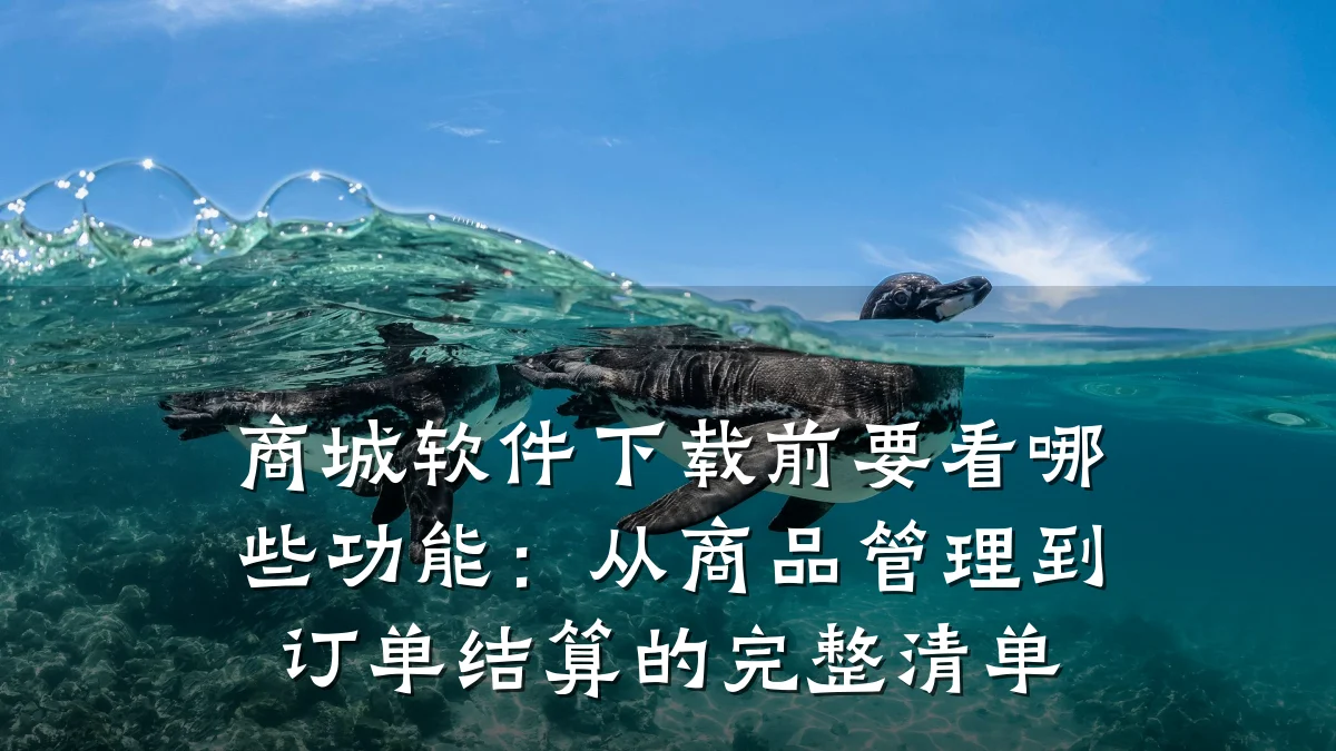 商城软件下载前要看哪些功能:从商品管理到订单结算的完整清单