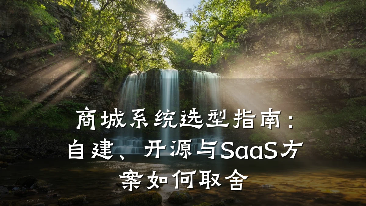 商城系统选型指南:自建、开源与SaaS方案如何取舍
