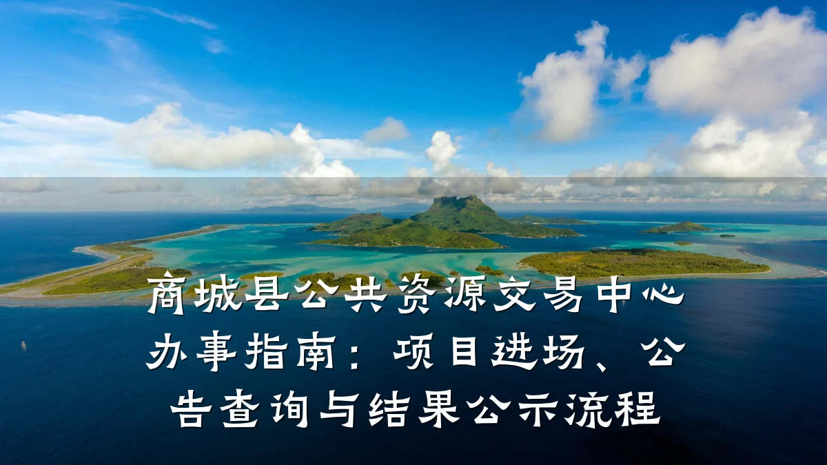 商城县公共资源交易中心办事指南:项目进场、公告查询与结果公示流程