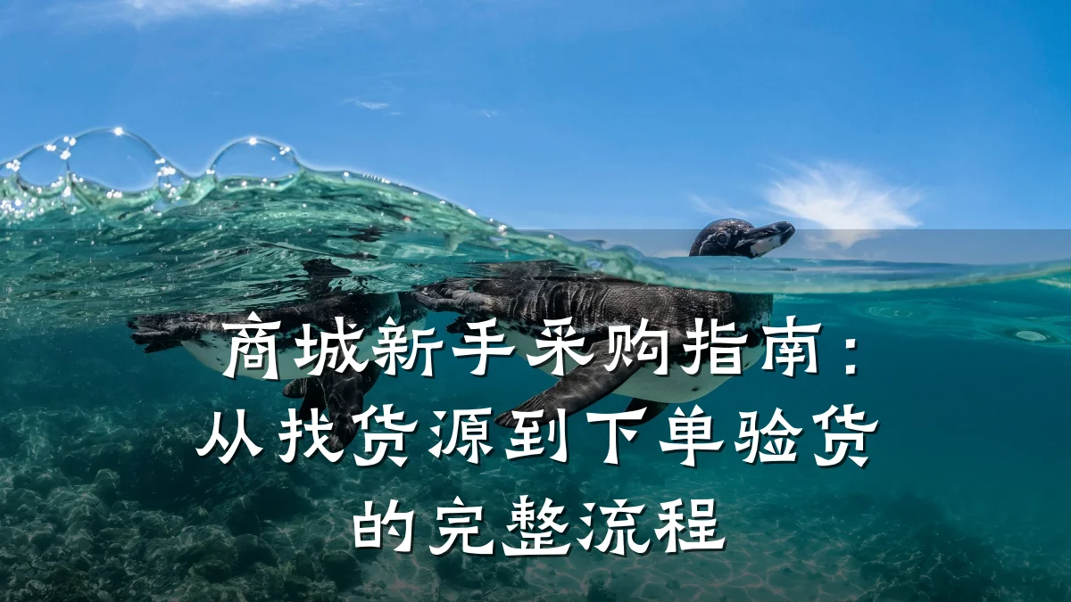 商城新手采购指南：从找货源到下单验货的完整流程