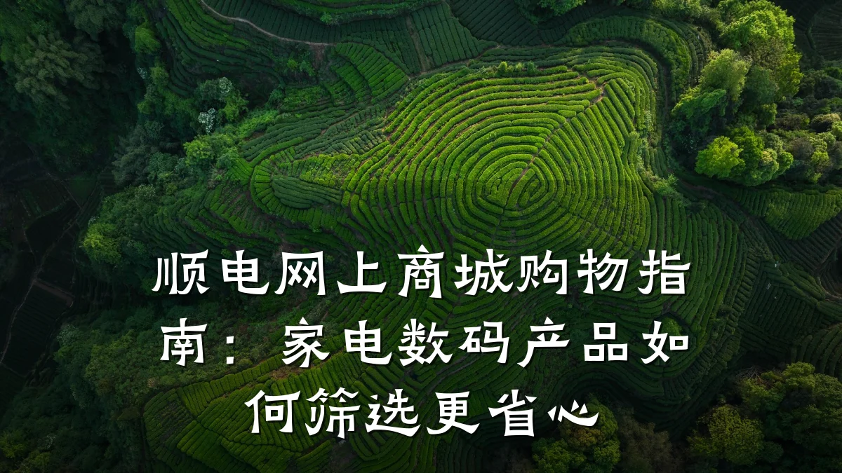 顺电网上商城购物指南:家电数码产品如何筛选更省心