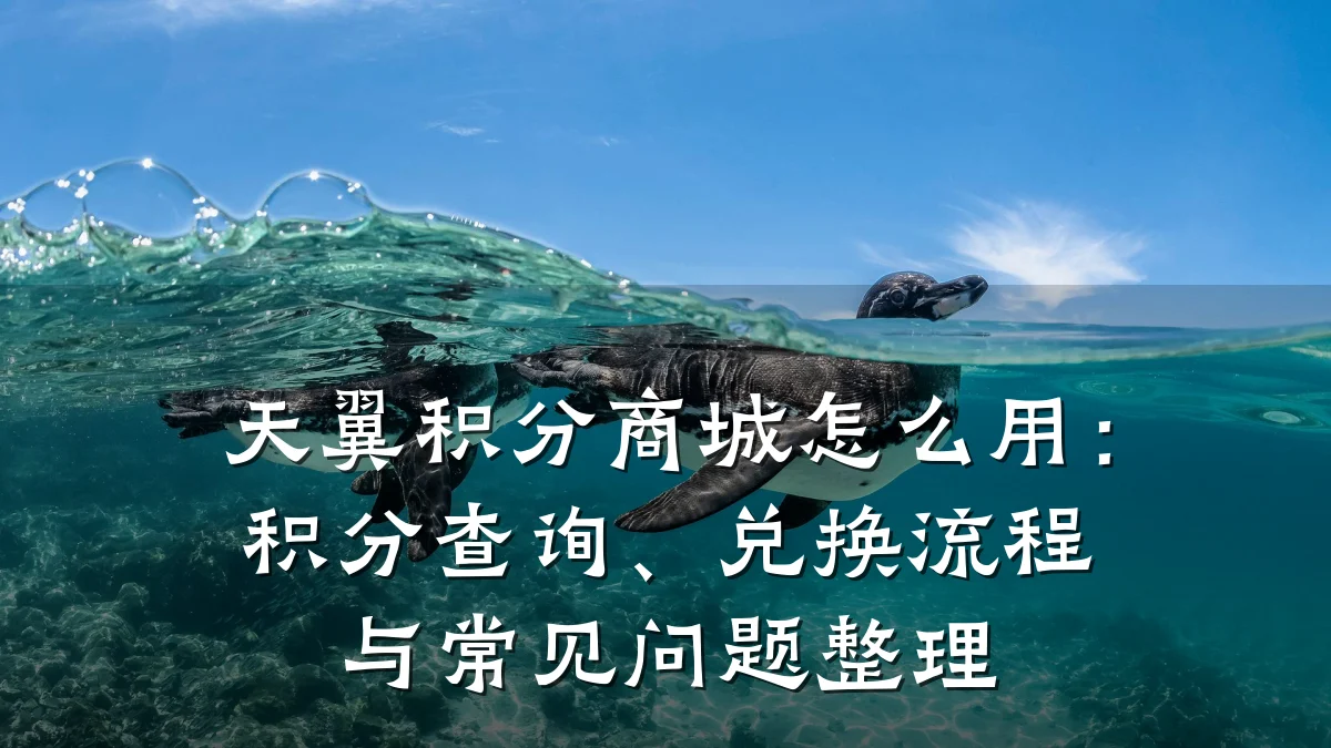 天翼积分商城怎么用:积分查询、兑换流程与常见问题整理
