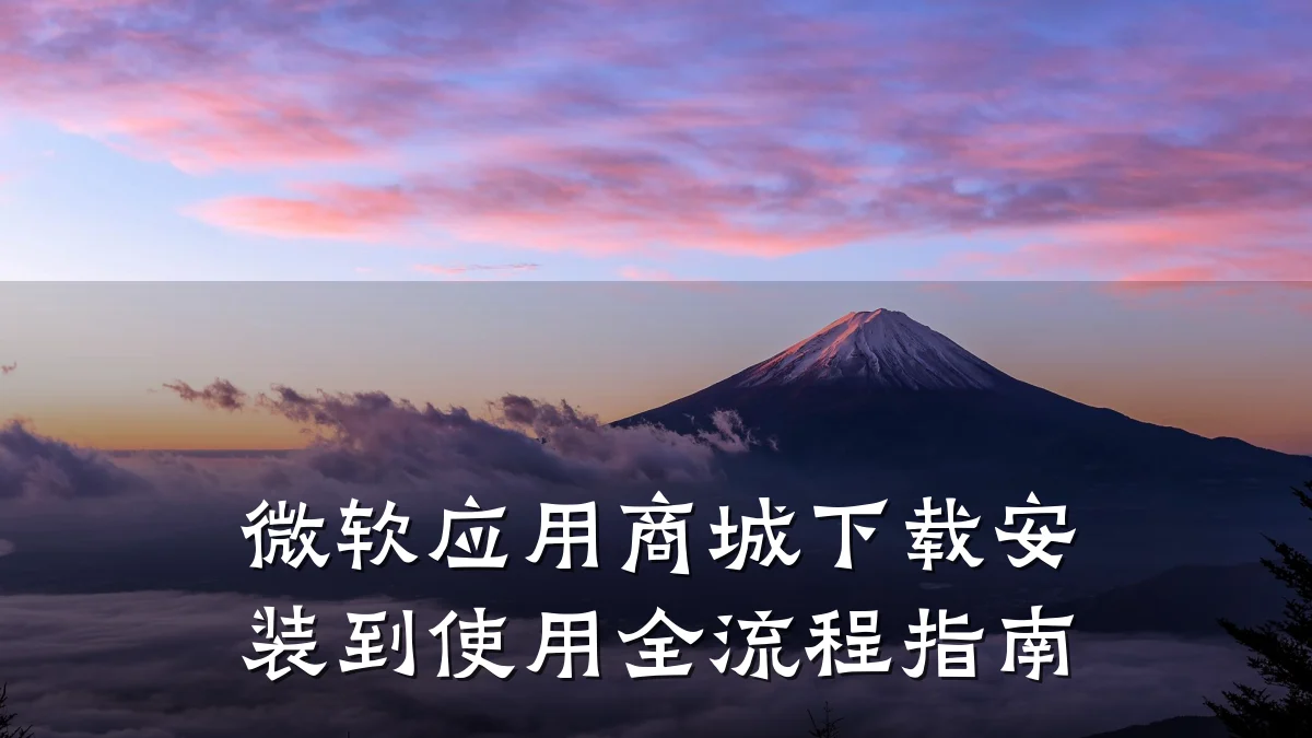 微软应用商城下载安装到使用全流程指南