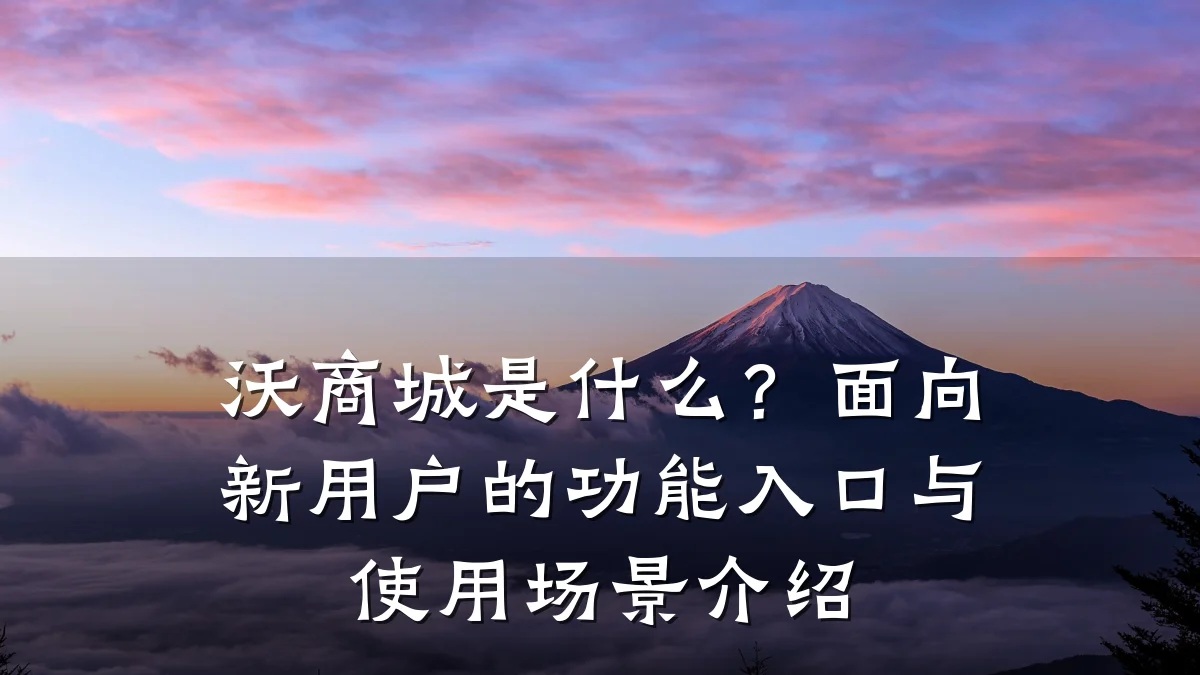 沃商城是什么?面向新用户的功能入口与使用场景介绍