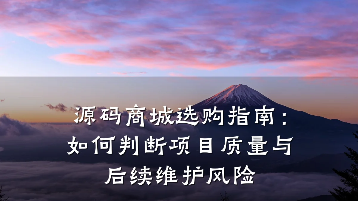 源码商城选购指南:如何判断项目质量与后续维护风险