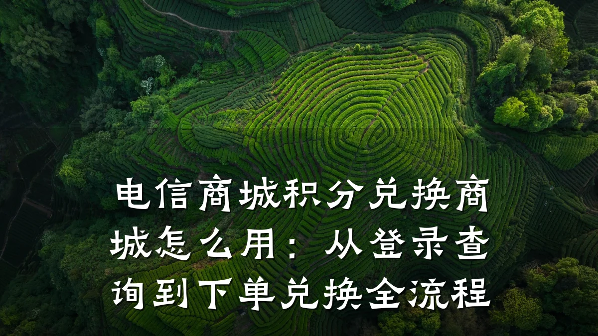 电信商城积分兑换商城怎么用:从登录查询到下单兑换全流程