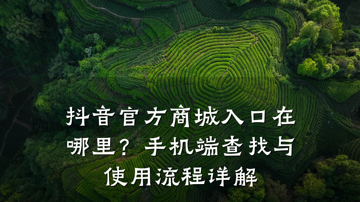 抖音官方商城入口在哪里?手机端查找与使用流程详解