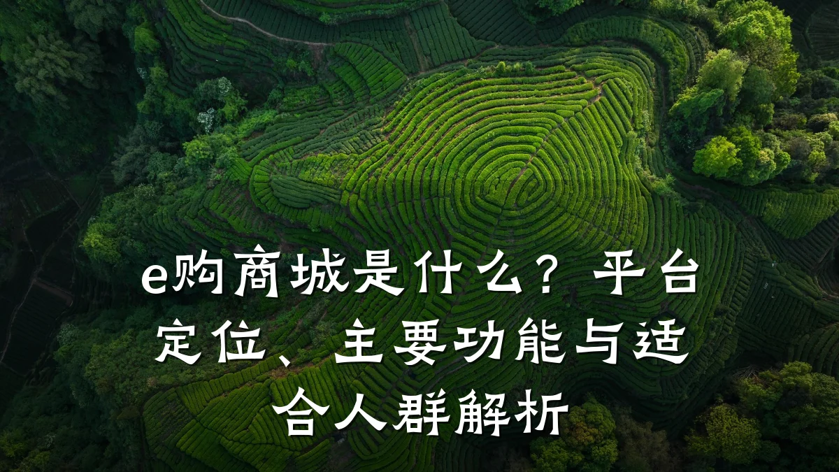 e购商城是什么?平台定位、主要功能与适合人群解析