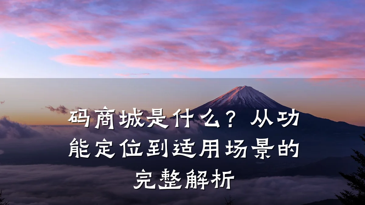 码商城是什么？从功能定位到适用场景的完整解析