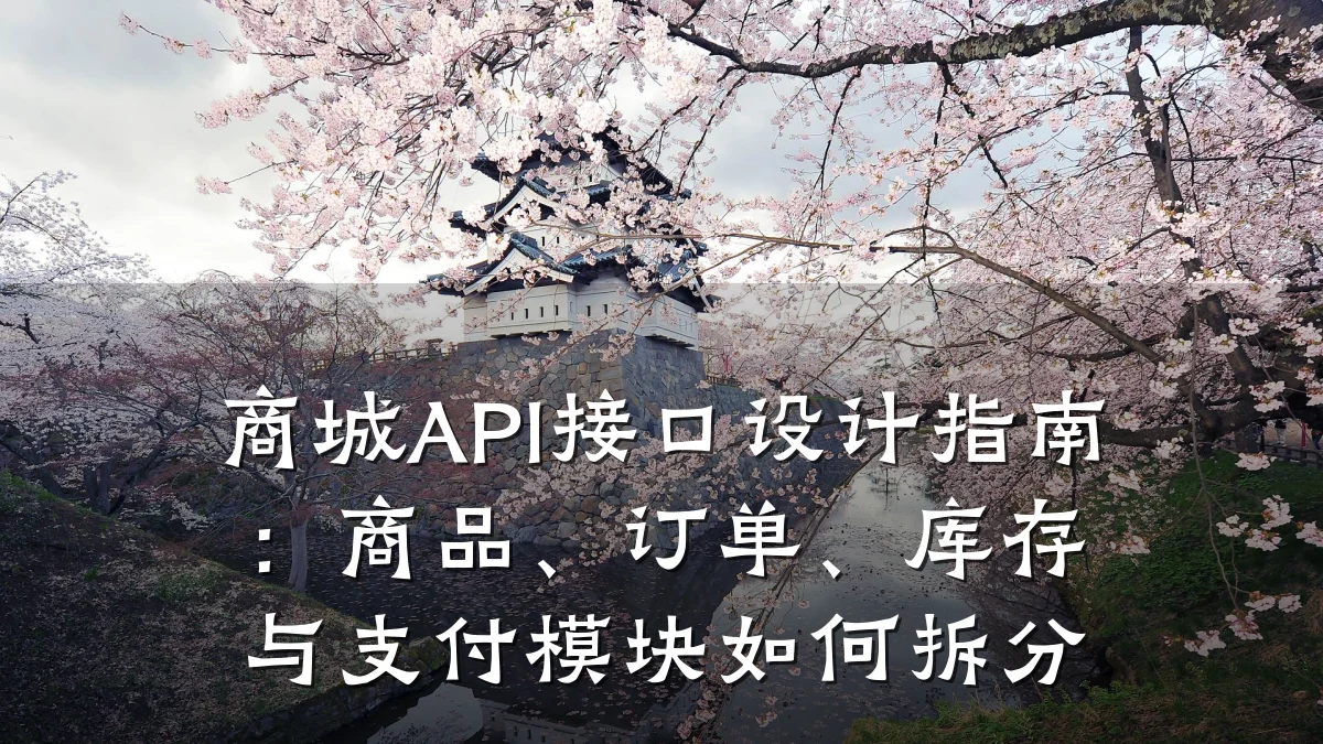 商城API接口设计指南:商品、订单、库存与支付模块如何拆分