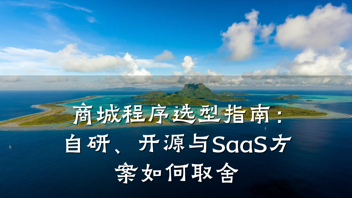 商城程序选型指南:自研、开源与SaaS方案如何取舍