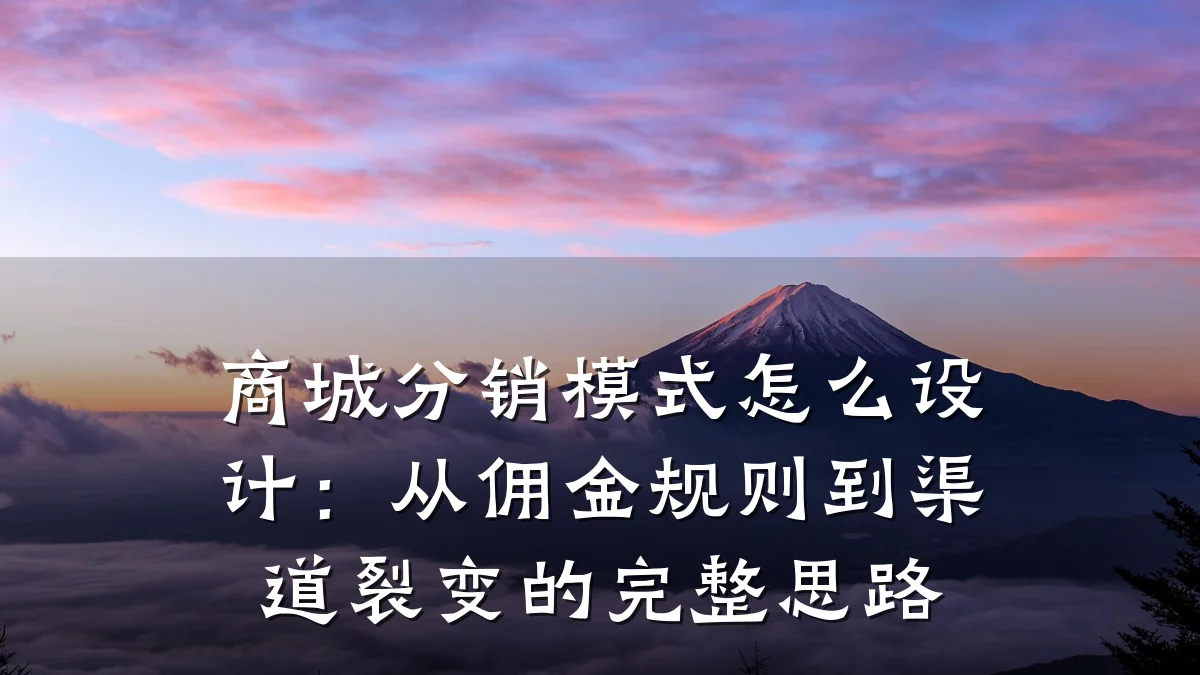 商城分销模式怎么设计:从佣金规则到渠道裂变的完整思路