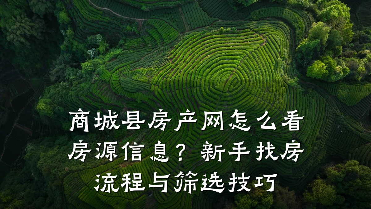 商城县房产网怎么看房源信息?新手找房流程与筛选技巧