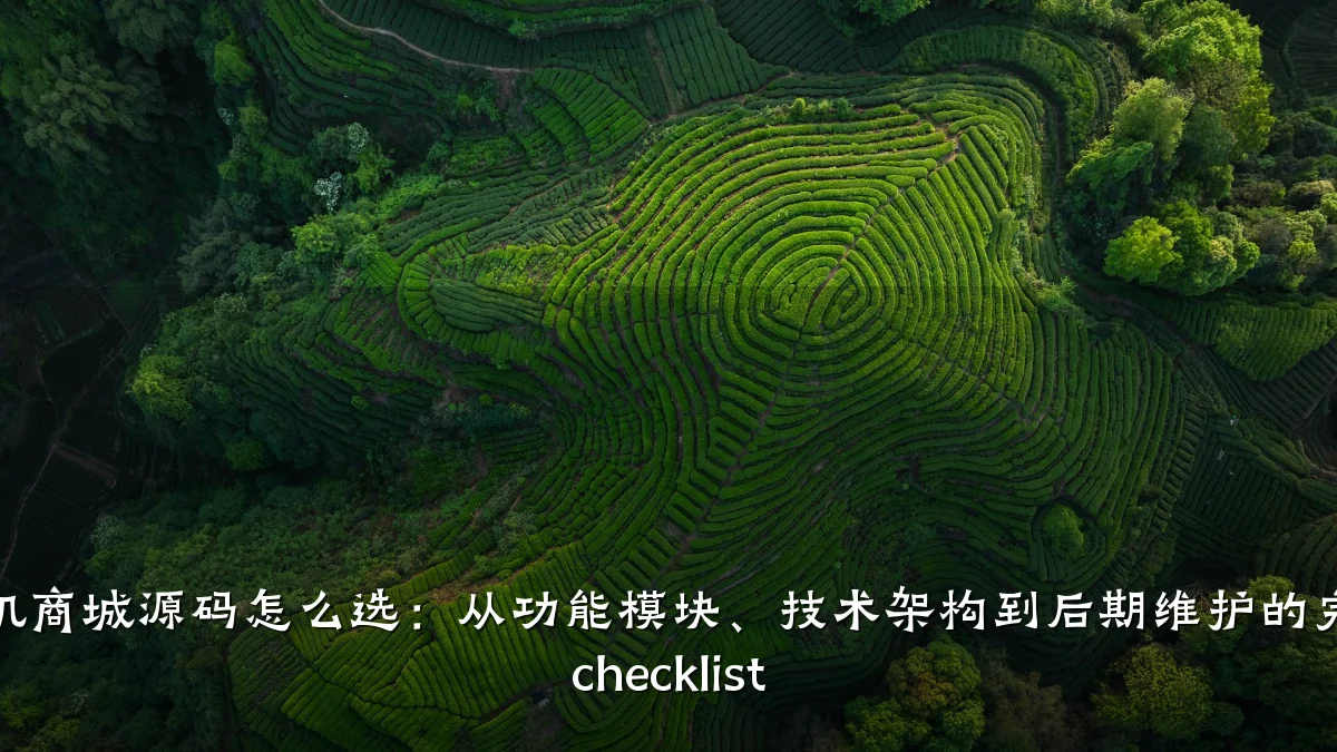手机商城源码怎么选:从功能模块、技术架构到后期维护的完整 checklist