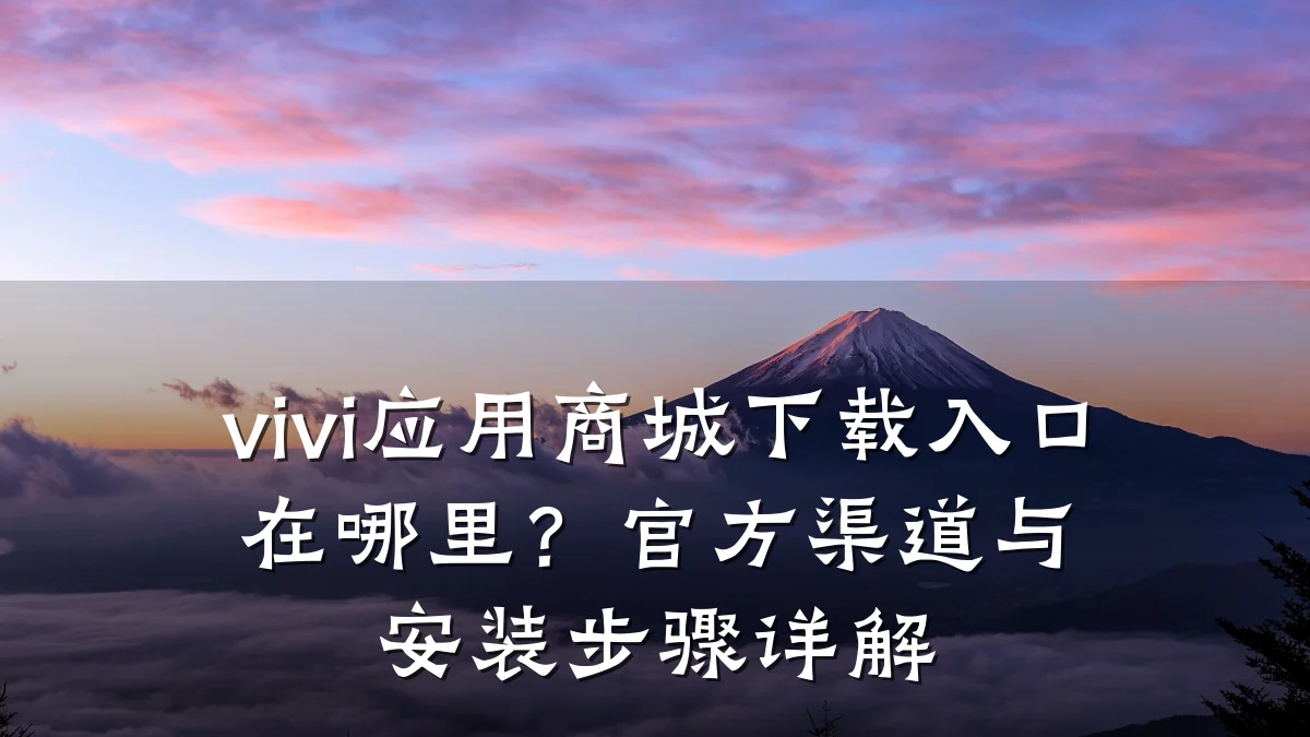 vivi应用商城下载入口在哪里?官方渠道与安装步骤详解