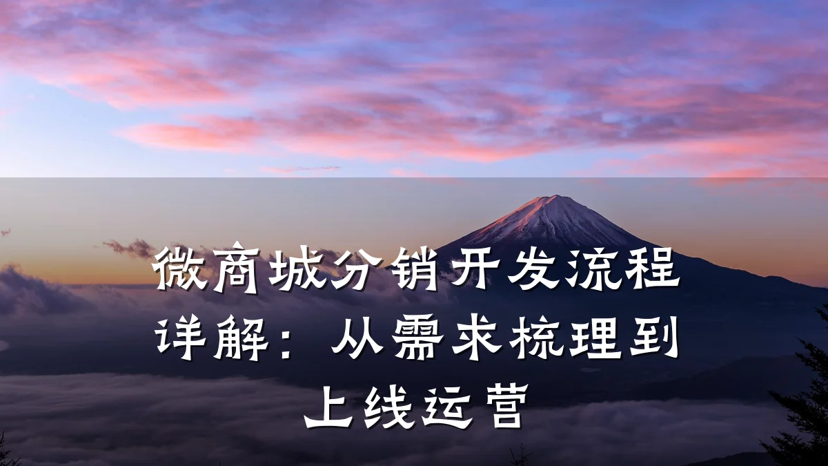微商城分销开发流程详解：从需求梳理到上线运营