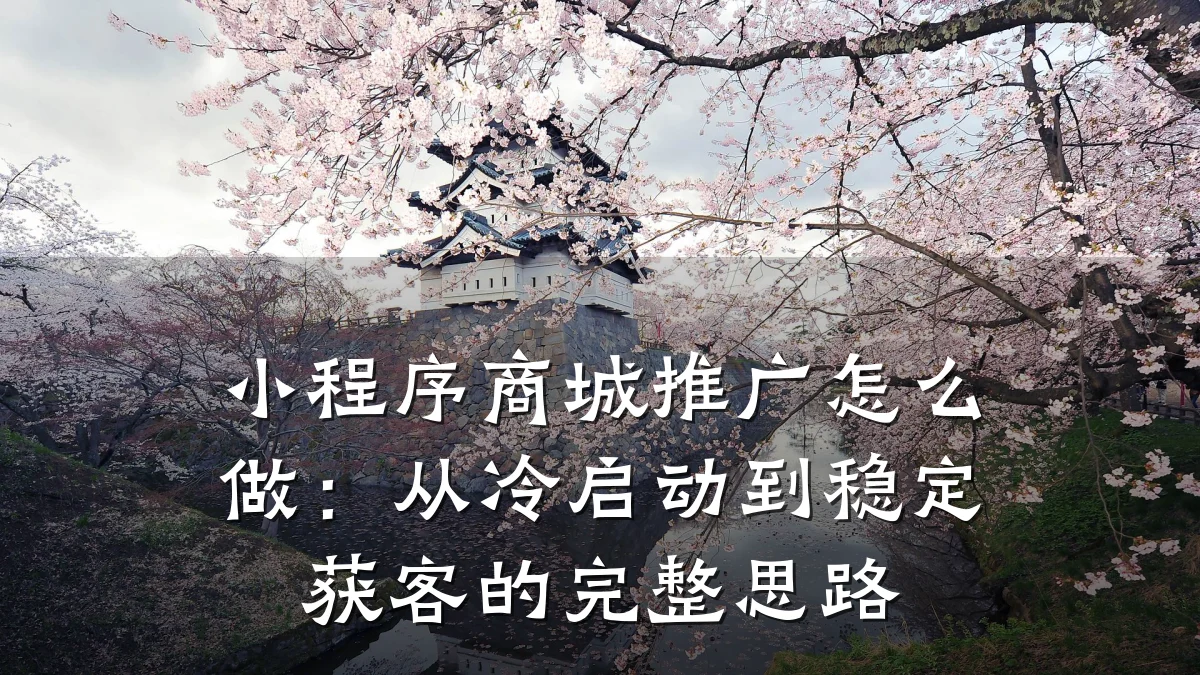 小程序商城推广怎么做:从冷启动到稳定获客的完整思路