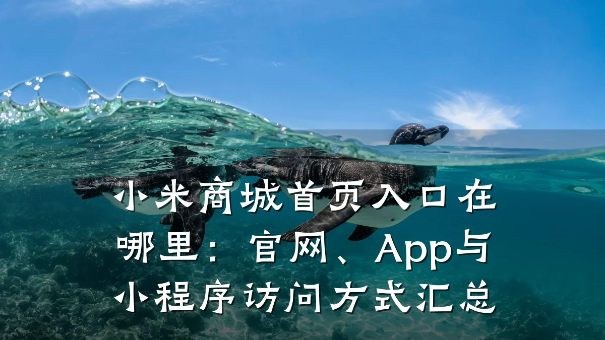 小米商城首页入口在哪里:官网、App与小程序访问方式汇总
