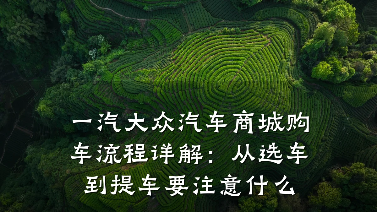 一汽大众汽车商城购车流程详解:从选车到提车要注意什么
