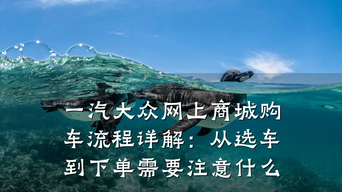 一汽大众网上商城购车流程详解:从选车到下单需要注意什么