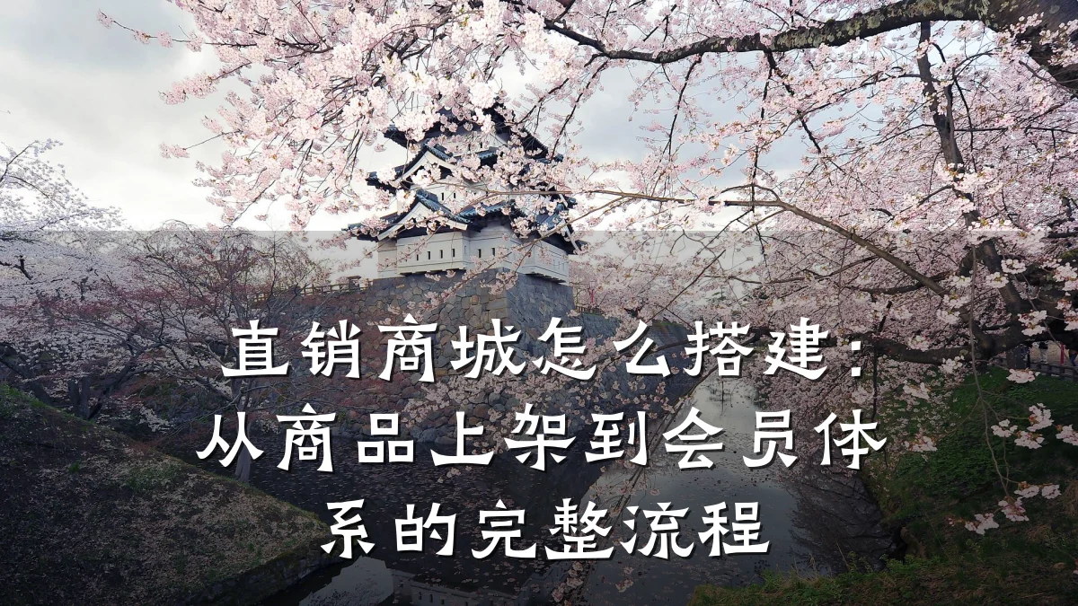 直销商城怎么搭建:从商品上架到会员体系的完整流程