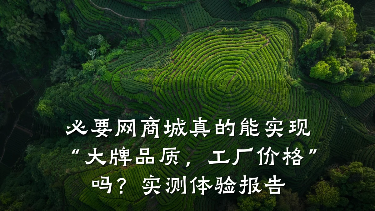 必要网商城真的能实现“大牌品质,工厂价格”吗?实测体验报告
