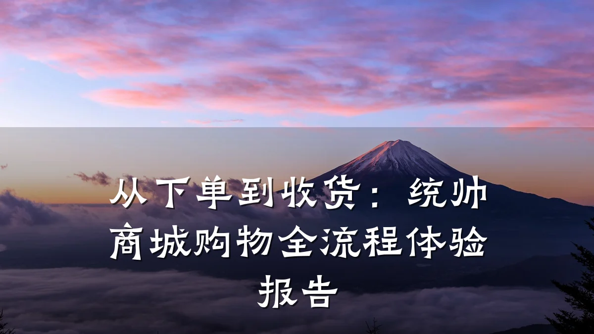 从下单到收货:统帅商城购物全流程体验报告