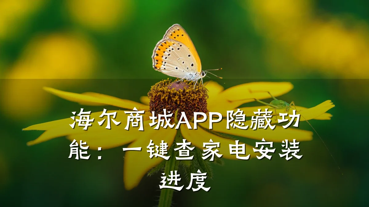 海尔商城APP隐藏功能:一键查家电安装进度