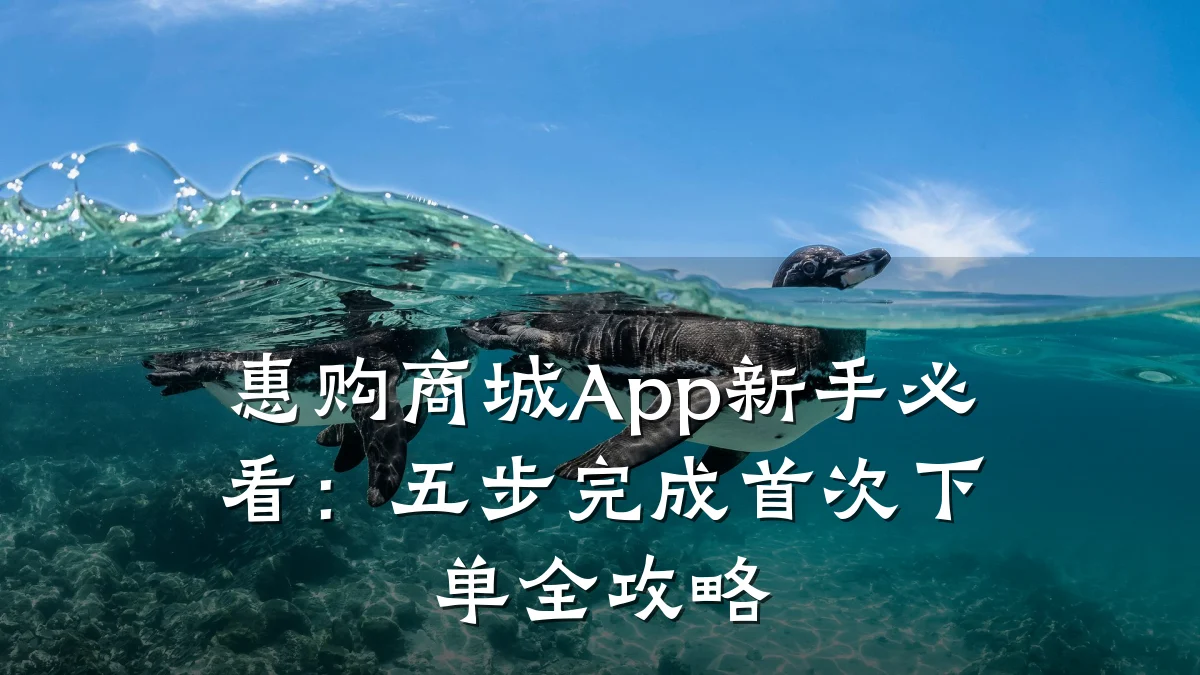 惠购商城App新手必看:五步完成首次下单全攻略