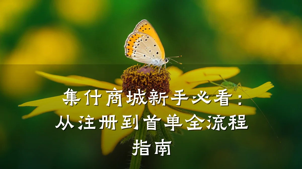 集什商城新手必看：从注册到首单全流程指南