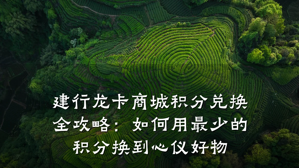 建行龙卡商城积分兑换全攻略:如何用最少的积分换到心仪好物