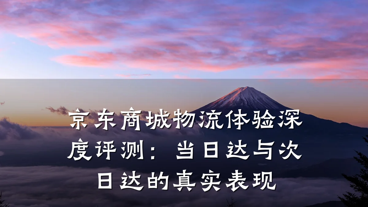 京东商城物流体验深度评测:当日达与次日达的真实表现