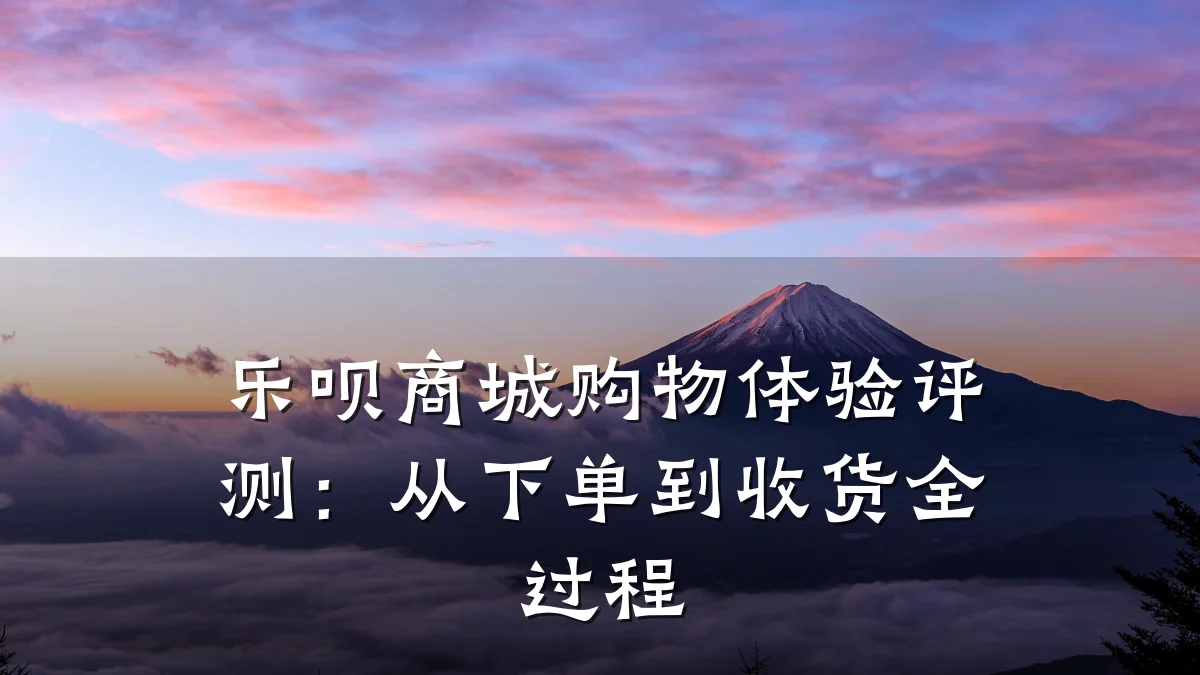 乐呗商城购物体验评测:从下单到收货全过程