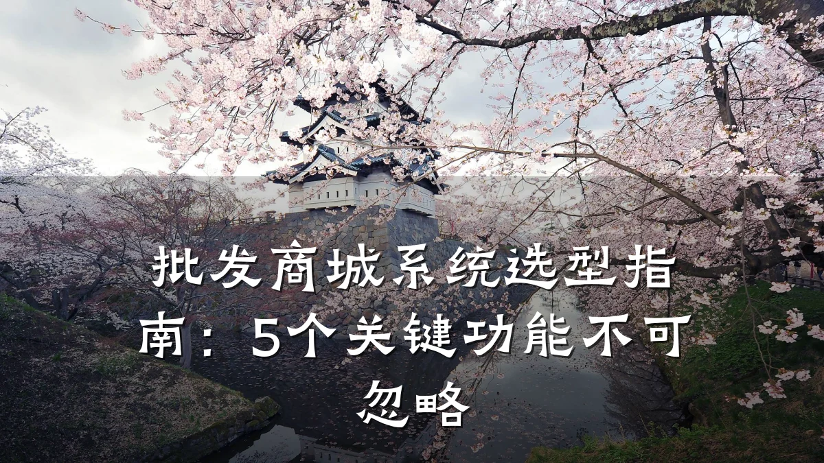 批发商城系统选型指南:5个关键功能不可忽略
