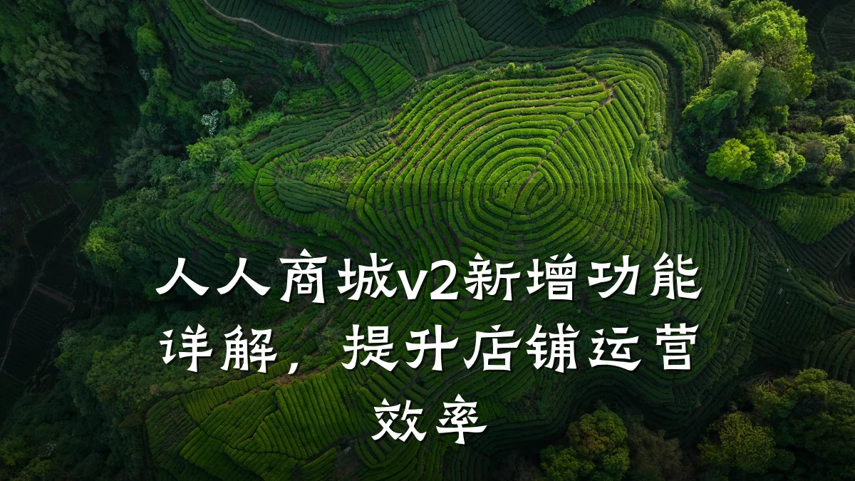 人人商城v2新增功能详解,提升店铺运营效率