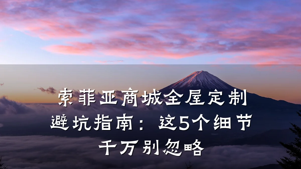 索菲亚商城全屋定制避坑指南:这5个细节千万别忽略