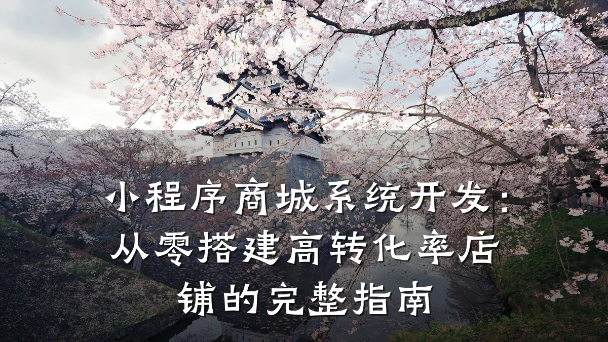 小程序商城系统开发:从零搭建高转化率店铺的完整指南