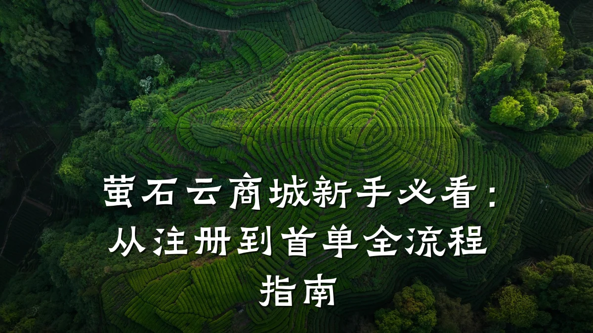 萤石云商城新手必看：从注册到首单全流程指南