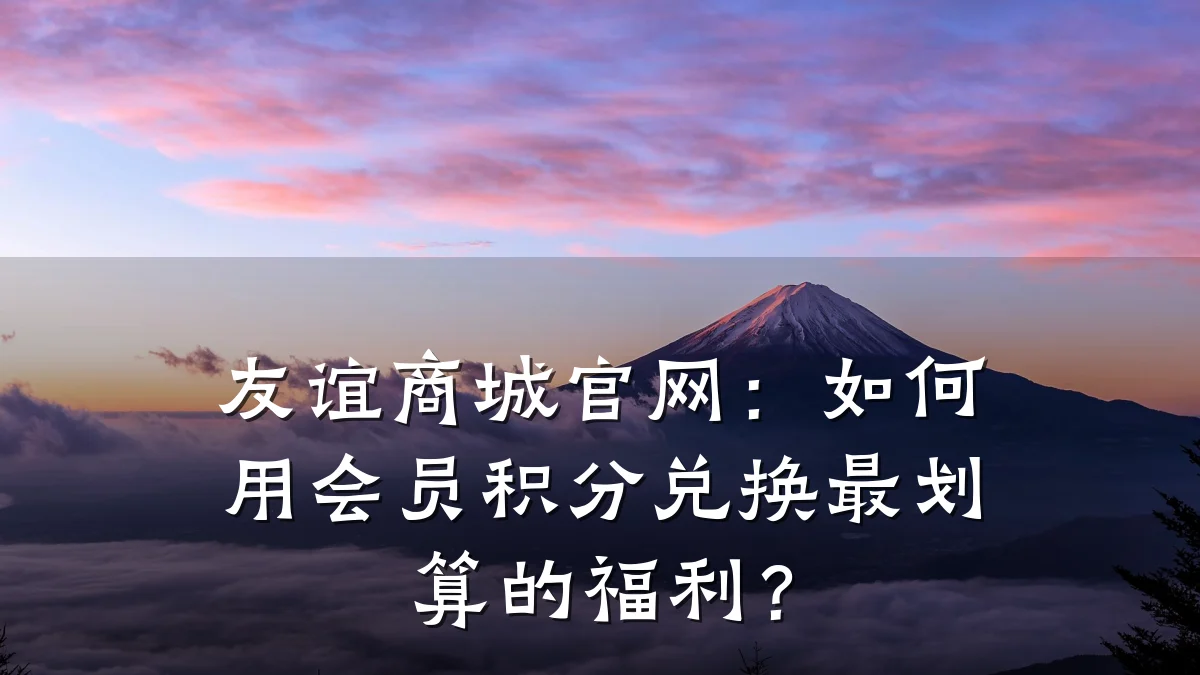 友谊商城官网:如何用会员积分兑换最划算的福利?