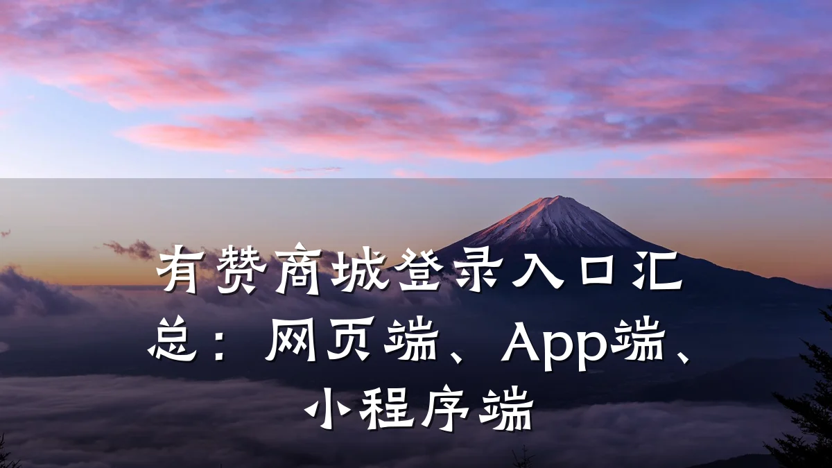 有赞商城登录入口汇总:网页端、App端、小程序端