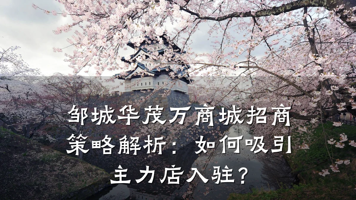 邹城华茂万商城招商策略解析:如何吸引主力店入驻?