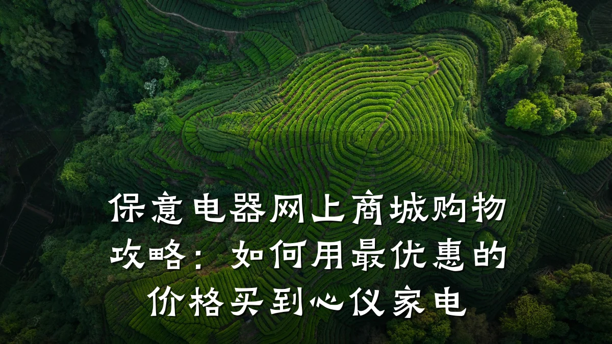 保意电器网上商城购物攻略：如何用最优惠的价格买到心仪家电