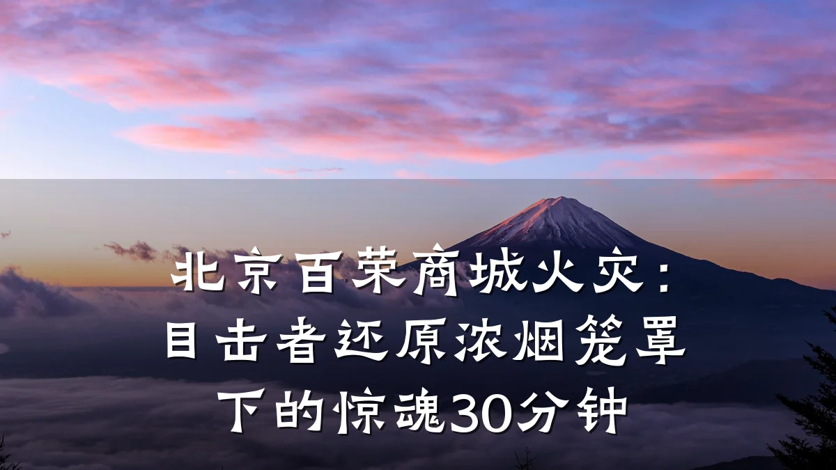 北京百荣商城火灾:目击者还原浓烟笼罩下的惊魂30分钟